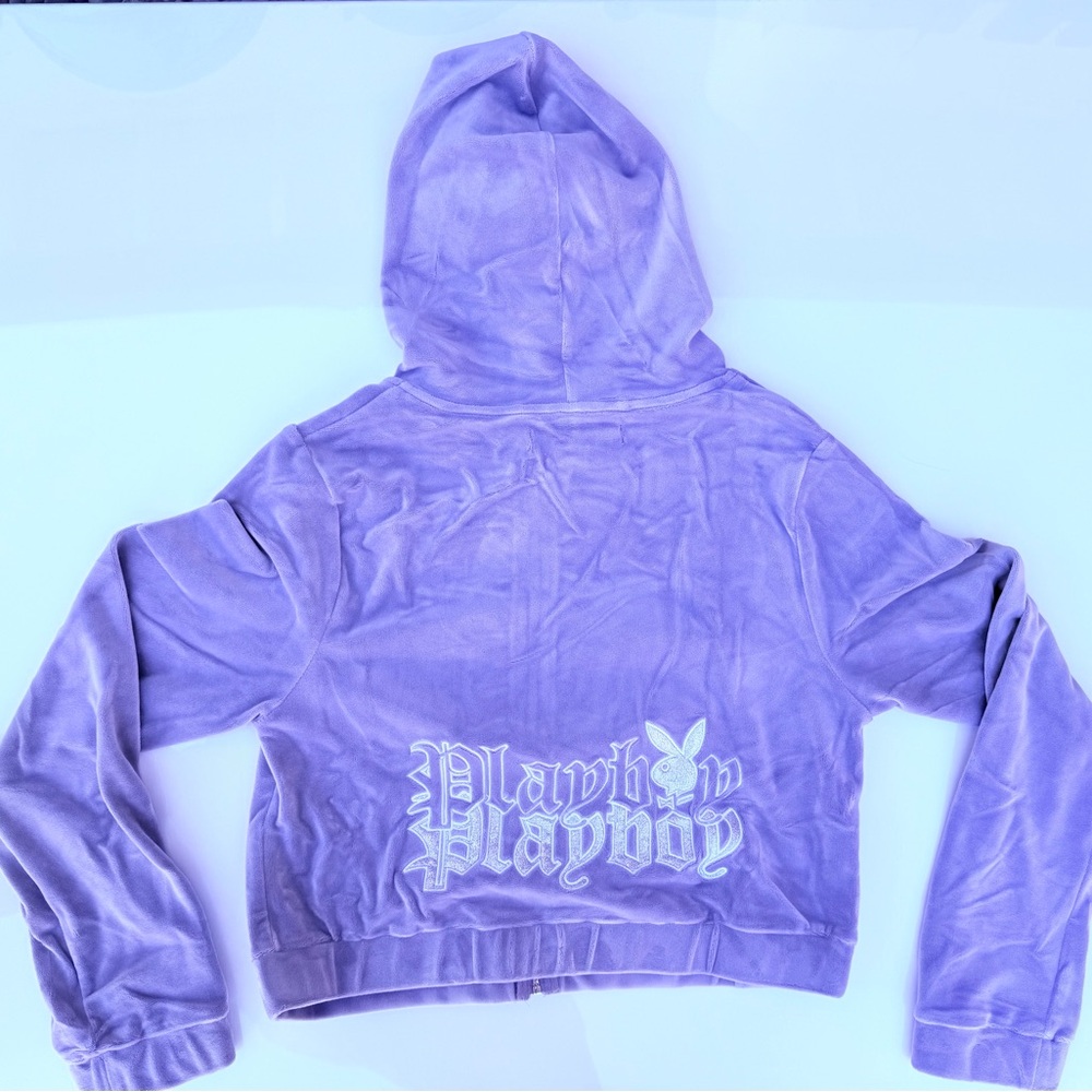 PLAYBOY Lavender Velour Hoodie - Picture 4 of 4